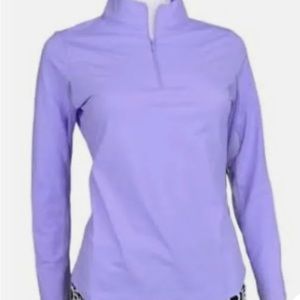 Ladies IBKUL lavender long sleeve mock golf/tennis shirt XXL